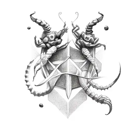 Scorpio and Gemini  tattoo design idea