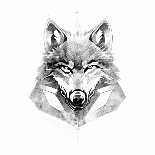 the witcher's wolf with "fortis fortuna adiuvat" text tattoo design idea