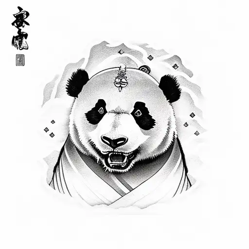 Panda Warrior tattoo design idea