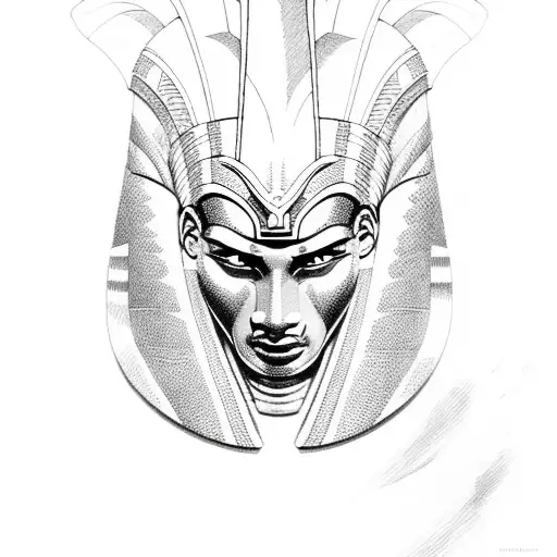 Ancient Egyptian Faraon Sphinx Gods Art Temporary Tattoo Sticker - OhMyTat