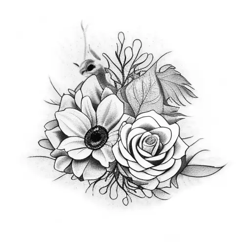 Full Leg sleeve tattoo knee surgery recovery journey flowers animals and vines tattoo design idea