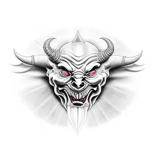 devil mask ,see no evil ,hear no evil ,speak no evil  tattoo design idea