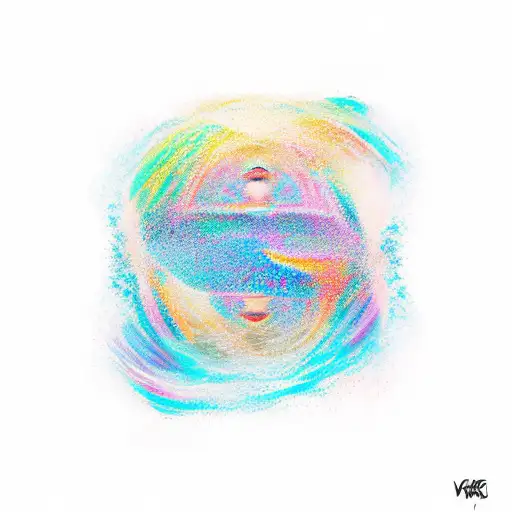 Abstract representation of the ocean with a nude female figure tattoo design idea