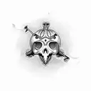 fish skull with crossbones  tattoo design idea