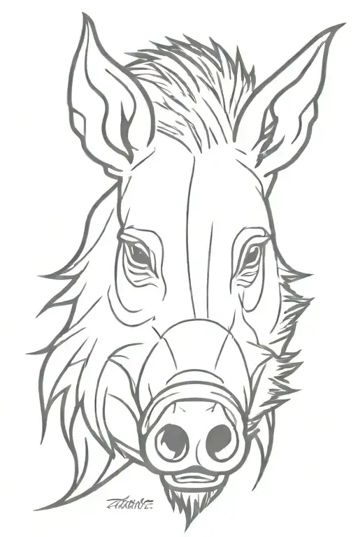 boar head tattoo design idea