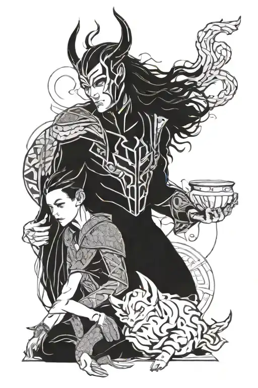 I want a tattoo of Loki's children tattoo design idea