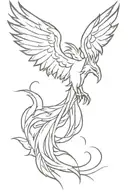 pheonix rising from hell towards heaven tattoo design idea