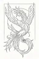 pheonix rising from hell towards heaven tattoo design idea