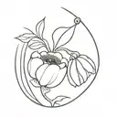 acorn and poppy tattoo design idea
