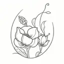 acorn and poppy tattoo design idea