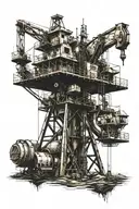 drilling rig tattoo design idea
