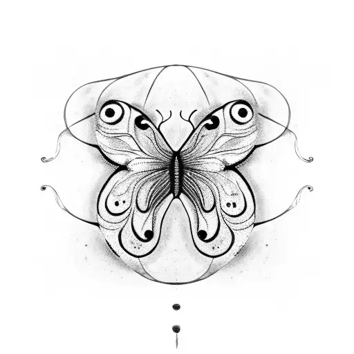 symbolistic caterpillar in cacoon that becomes a butterfly  tattoo design idea