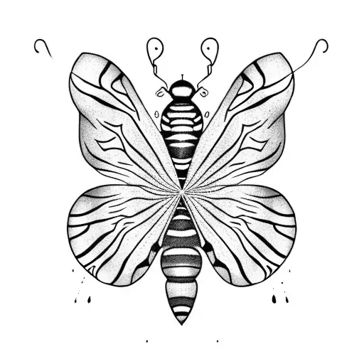 symbolistic caterpillar in cacoon that becomes a butterfly  tattoo design idea