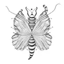 symbolistic caterpillar in cacoon that becomes a butterfly  tattoo design idea