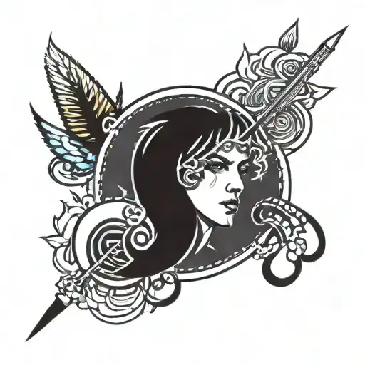 blink 182 logo and the strokes logo incorporated tattoo design idea