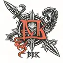 berserk logo with the Japanese name  tattoo design idea