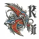berserk logo with the Japanese name  tattoo design idea