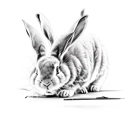 white rabbit matrix tattoo design idea