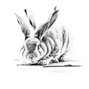 white rabbit matrix tattoo design idea