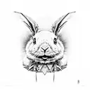 white rabbit matrix tattoo design idea