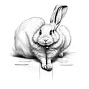 white rabbit matrix tattoo design idea