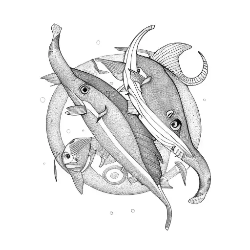 pisces africa aeroplane tattoo design idea