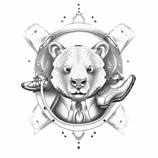 gummy bear wearing cowboy boots tattoo design idea