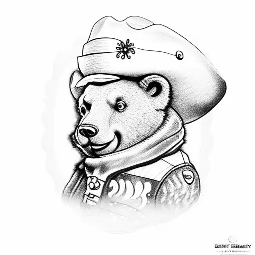 gummy bear with cowboy boots tattoo design idea