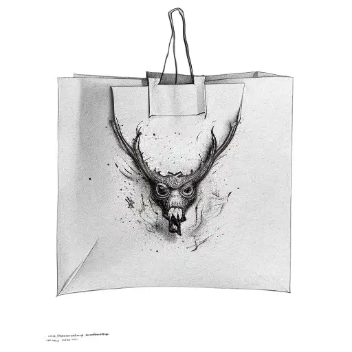 a paper bag like the ones used for food and a text in it. I like the idea in mixing hungry and angry tattoo design idea