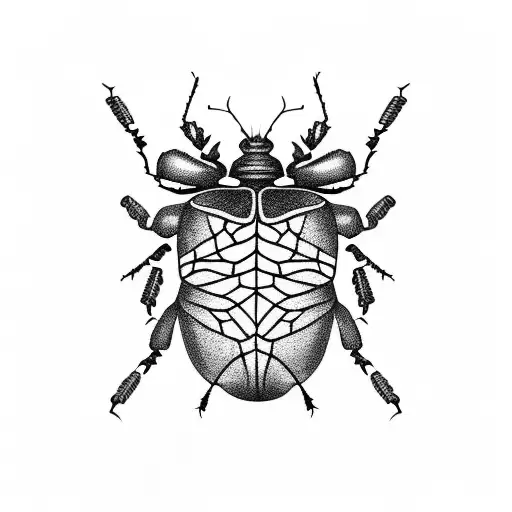 kintsugi beetle tattoo design idea