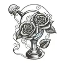 black rose sobriety hour glass  tattoo design idea