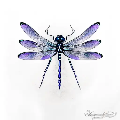 dragonfly lavender tattoo design idea