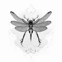 dragonfly with flowers tattoo design idea