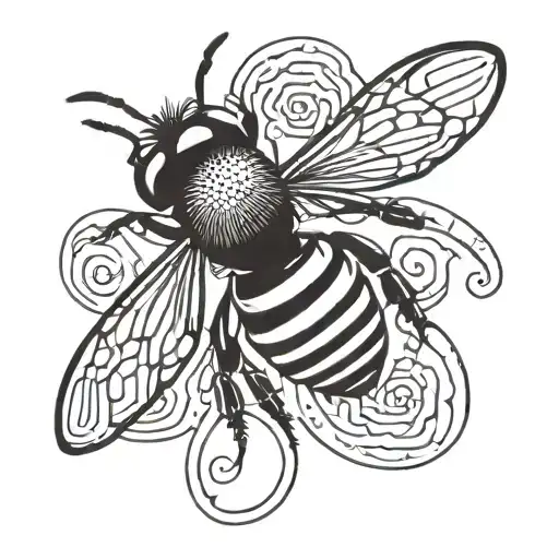Tribal "Aboriginal Honey Bee" Tattoo Idea BlackInk AI