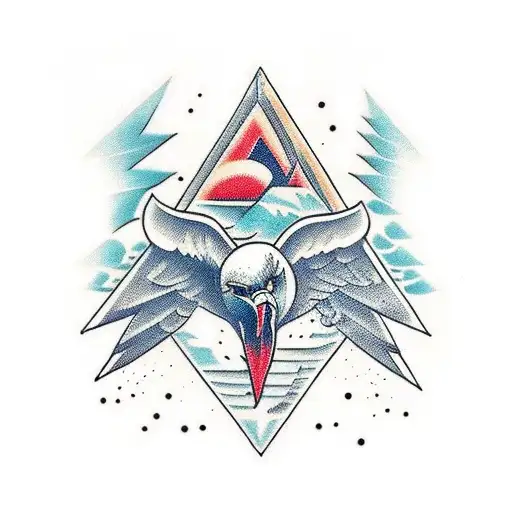 piramid with an eagle con the top tattoo design idea