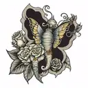 Elephant butterfly rose I can do all things through Christ who strengthens me tattoo design idea