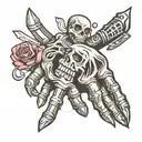 Skelton hand only pinky and ring finger tattoo tattoo design idea