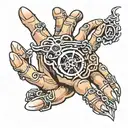 Skelton hand only pinky and ring finger tattoo tattoo design idea