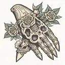 Skelton hand only pinky and ring finger tattoo tattoo design idea