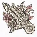 Skelton hand only pinky and ring finger tattoo tattoo design idea