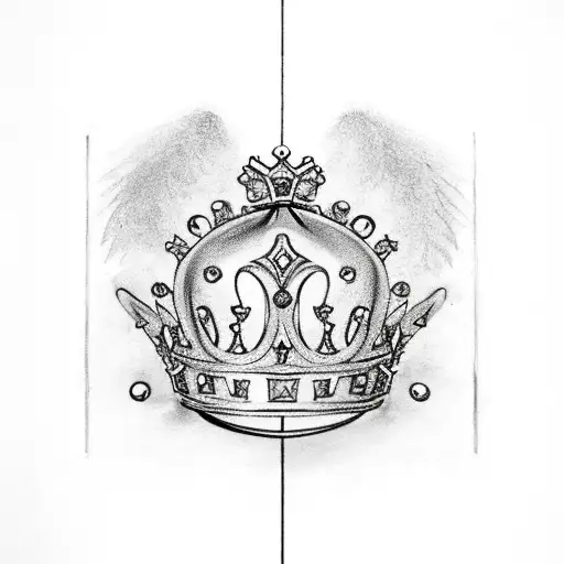 The letters "F" and "J", with a crown on top and wings on the side. Add some flowers tattoo design idea