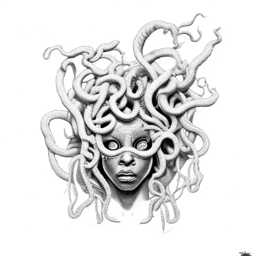 Black Medusa tattoo design idea
