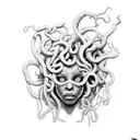 Black Medusa tattoo design idea