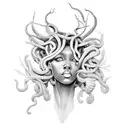 Black Medusa tattoo design idea
