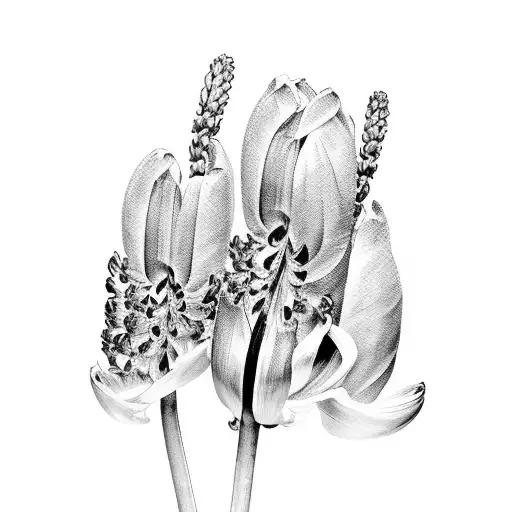 purple hyacinth tattoo design idea