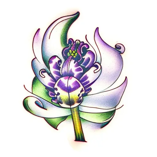purple hyacinth tattoo design idea