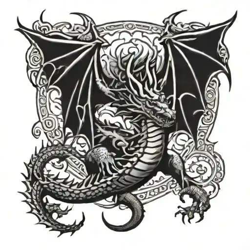 western lightning  dragon   tattoo design idea
