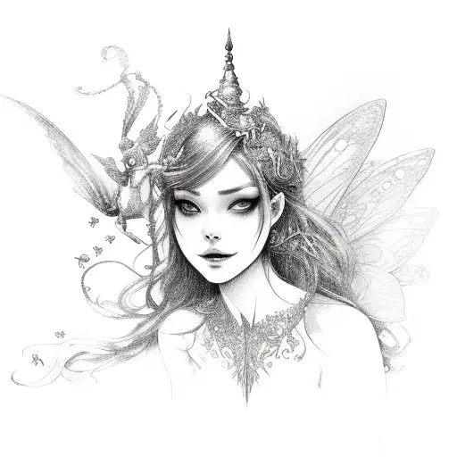 fairy tattoo design idea