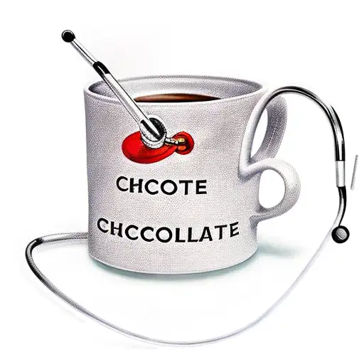 A stethoscope intertwined with a hot chocolate mug and a book tattoo design idea