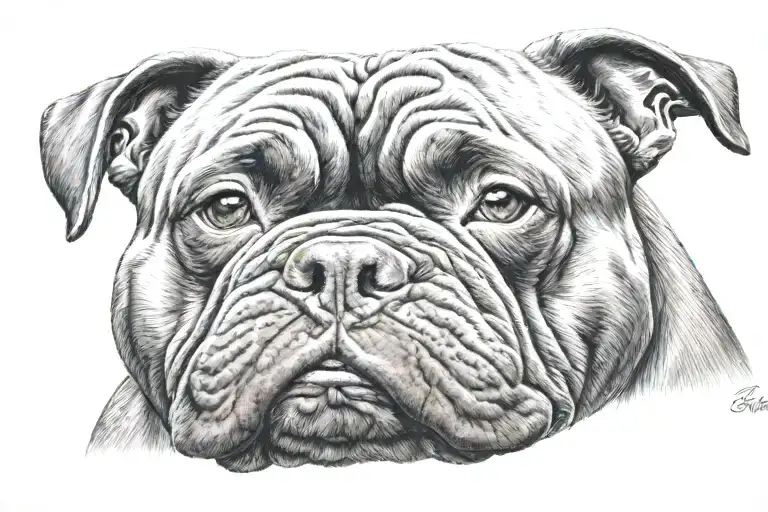 American bully dog tattoo design idea